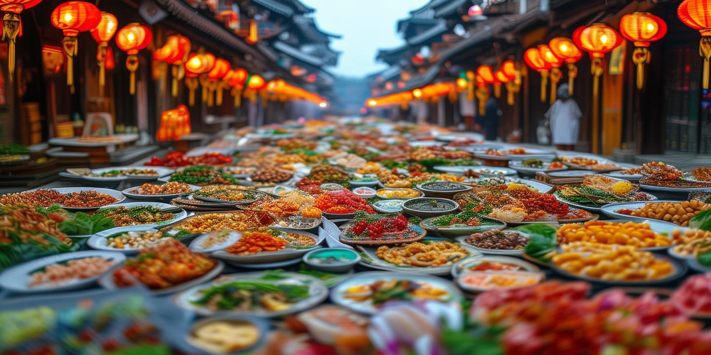 青城古镇长街宴重现百道河州菜,抖音直播观看量破亿,一场视觉与味蕾的盛宴!